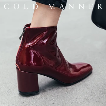 

2020 Newest Women Ankle Boots Office Ladies High Heel Boots Mirror Metallic Pumps Female Sexy Luxury Brand Stiletto Party Shoes