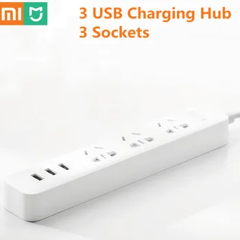 

Hot Xiaomi Mi Smart Home Power Strip Electrical Socket 3 Ports 3 USB Sockets Standard Plug Interface Extension EU US Outlet Plug