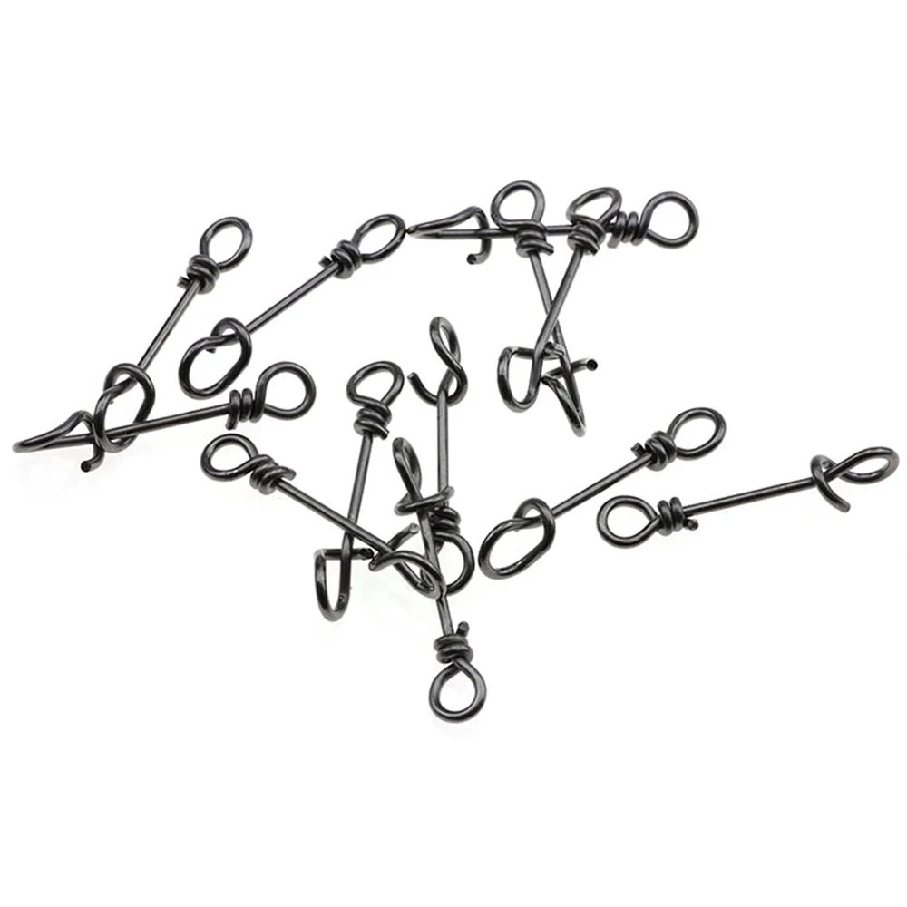 ICERIO 50PCS 스테인레스 스틸 플라이 트위스트 클립 빠른 잠금 스냅 스프링 클램프 버클 Swimbait 루어 낚시 커넥터