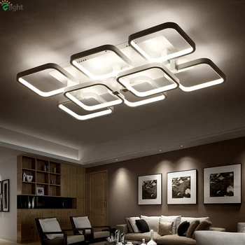 

Modern Lustre Acrylic Bedroom Led Ceiling Chandeliers Light Fixtures Square Aluminum Living Room Led Chandelier Lighting Lampara