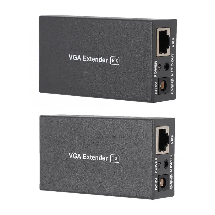 VT219 IEEE 568B 100 метров HD видео аудио сигналы передача VGA удлинитель 110-240 в VGA адаптер