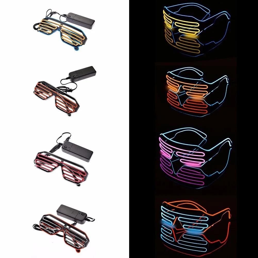 

Light Up Neon Shutter Glasses Flashing LED Rave Sunglasses for Parties Decorations Music Festival Clothing Light Up Clothing