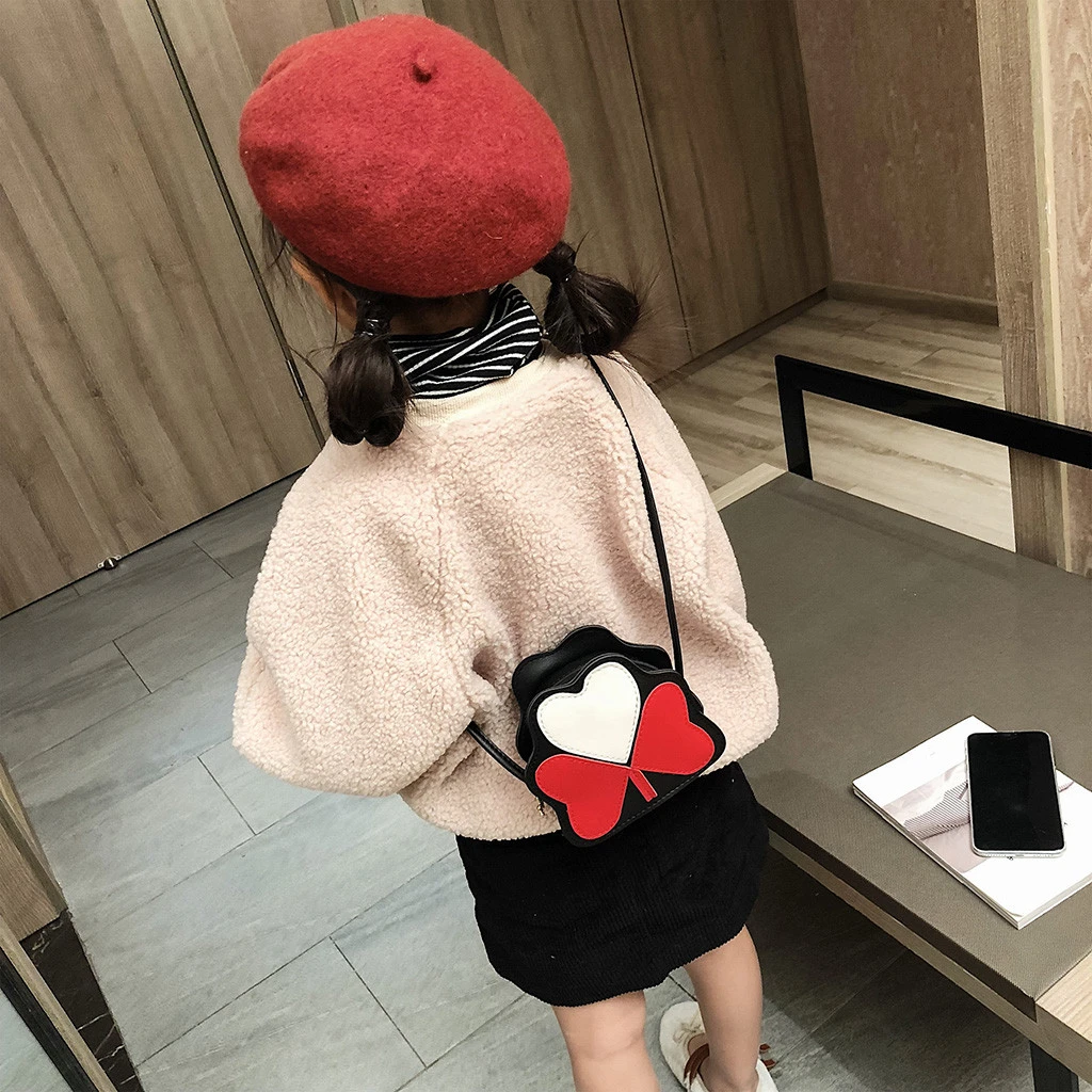 2019 Girl Backpacks Coin Purse Handbag Children Wallet Small Kids Shoulder Handbag Crossbody Purse Money Baby Heart Bags 823