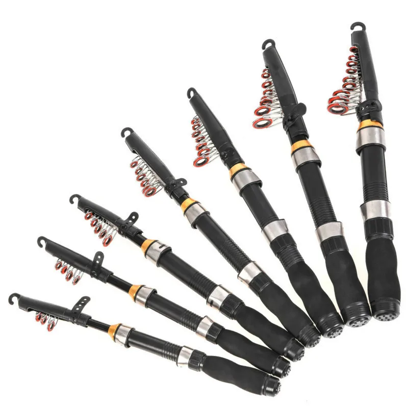 

100% Carbon Portable Fiber Telescopic Fishing Rod 1M - 2.3M Short Sea Rods Telescopic Fishing Rod Spinning Fishing Pole Pesca