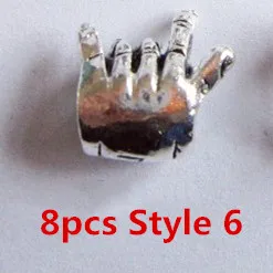 8pcs Style 6 8 шт./упак. черепа животных разных 8 видов стилей, подвязанные лентой, с объемной волной, дредлоки, для увеличения объема, бусины кольца трубки около 4,5-5,5 мм Внутреннее отверстие ювелирные изделия - Цвет: 8pcs Style 6