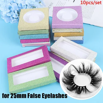 

10Pcs/set Eyelashes Packaging Box for Thick Long False Eyelashes Storage Reusable False Eyelashes Case Random Color Makeup Tools