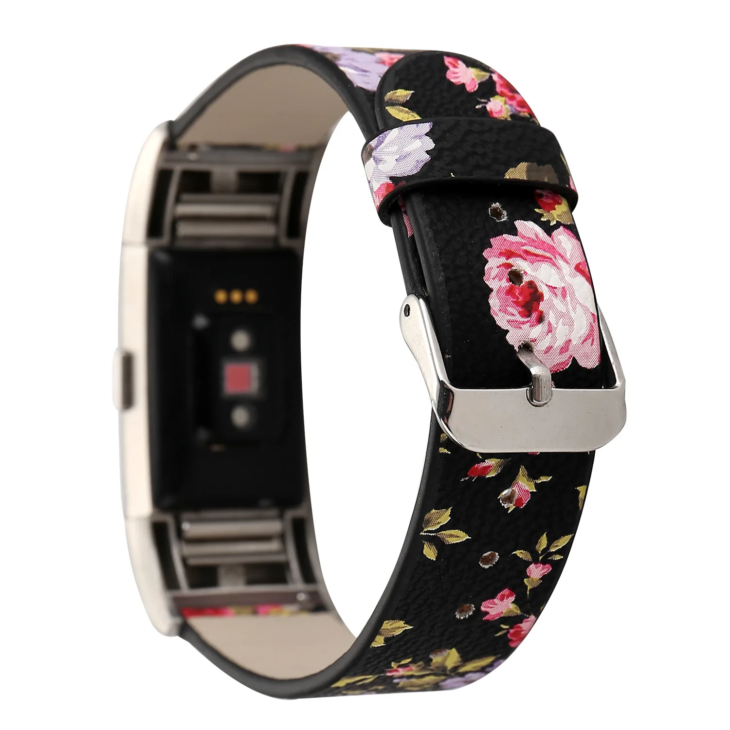 Поперечный ремешок для Fitbit Charge2 цветочный кожаный ремешок для зарядки 2 кожаный ремешок с принтом