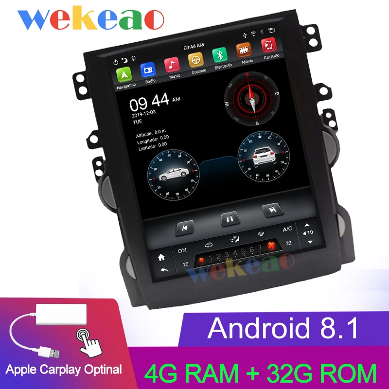 Wekeao вертикальный экран Tesla стиль 10,4 ''Android 8,1 автомобильный dvd-плеер gps навигация Автомагнитола для Chevrolet Malibu 2012 - Цвет: Android Car Radio