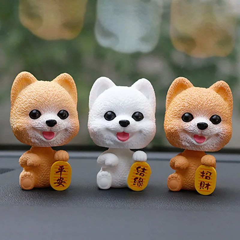 Chinses стиль Bobblehead для автомобиля игрушки для приборной панели кивая собака мультфильм щенок качая голова куклы автомобиль украшения стол украшение автомобиля