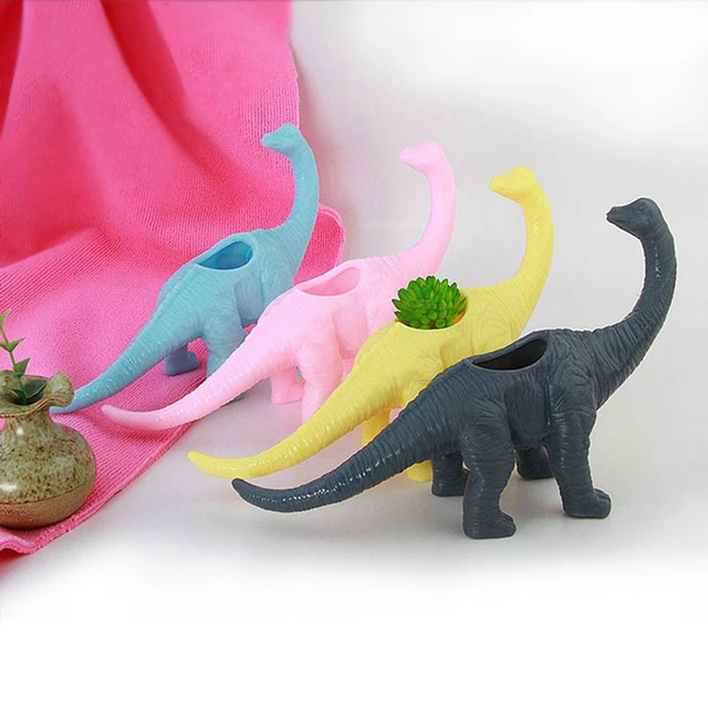 Műanyag Virág Bonsai Edények Tartály Ültető Kerti Dekoráció Dinoszaurusz Állati Edény Kaktusz Zamatos Növényi Edényhez - Image 5