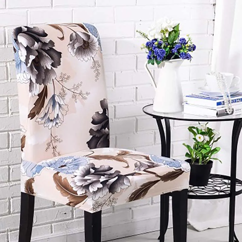 

Universal Elastic Chair Cover Floral Print Removable Spandex Stretch Slipcovers for Dining Room Wedding Banquet Protector Covers