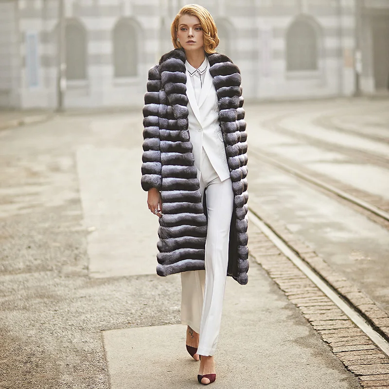 FURSARCAR 2021 Real Fur Natural Rex Rabbit Furs Coat Women Winter Thick Warm Overcoat Luxury Clothes Elegant Female Fur Coats