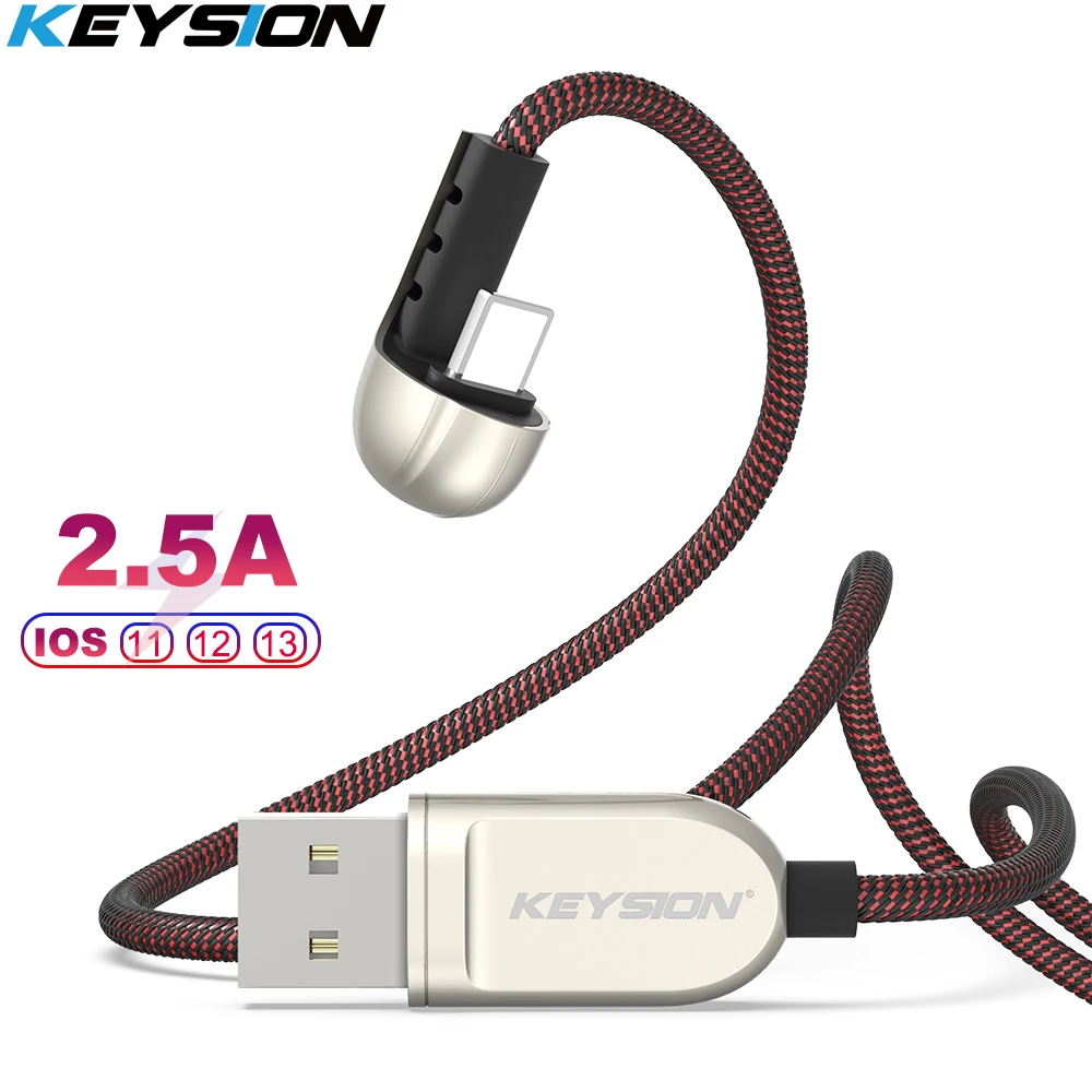 KEYSION кабель из цинкового сплава для iPhone 11 Pro Xs Max XR 6 7 8Plus 2.5A Быстрая зарядка USB кабель для зарядного устройства lightning шнур для передачи данных