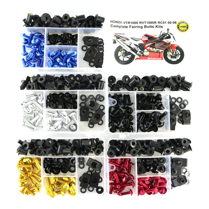 Подходит для Honda VTR1000 VTR 1000 RVT 1000R RC51 2000-2006 Полный Обтекатель Болты Комплект шурупы