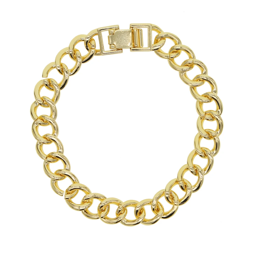 17 см серебро iced out bling micro pave Белый cz бордюр, кубинская цепочка, браслет в стиле рок, хип-хоп, Женские Ювелирные изделия - Окраска металла: B034-G