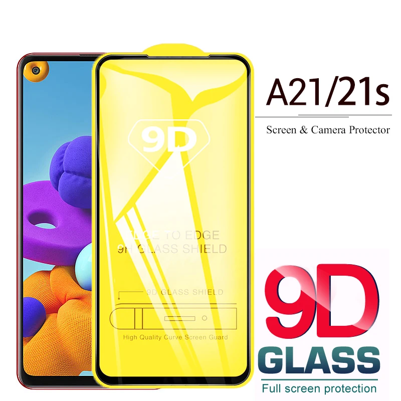 1-2pcs 9D Full Tempered protective Glass For Samsung Galaxy a21 a21s a 21 s screen protector for samsung 21s A S A21S galss | Мобильные