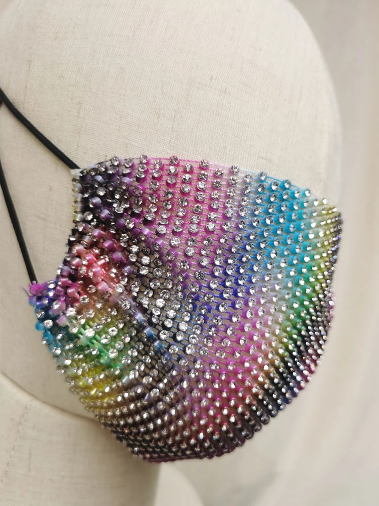 Masque de décoration en strass de bonne qualité pour femmes, voile