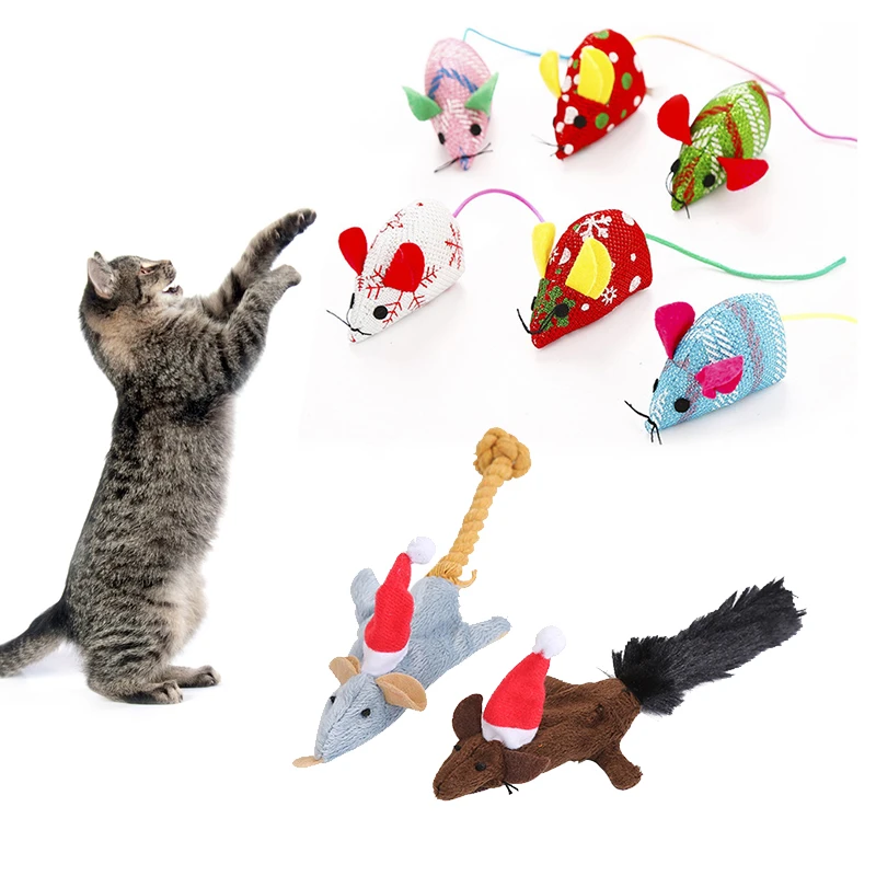 Christmas Cat Toy Pet Cat Interactive Gifts Catnip Mice Cats Toys Fun Plush Mouse Toy For Kitten Pet Supplies Product Cat Toys Aliexpress