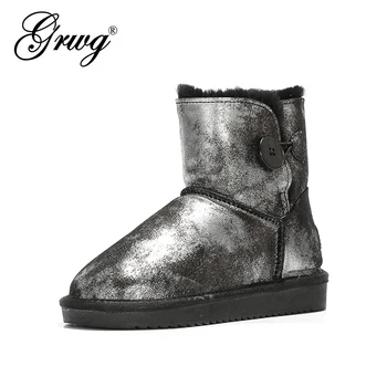 

New Arrival Hot Sale Ankle Boots High Quality Genuine Leather Women's Classic Snow Boots New Brand Winter shoes free Shipping