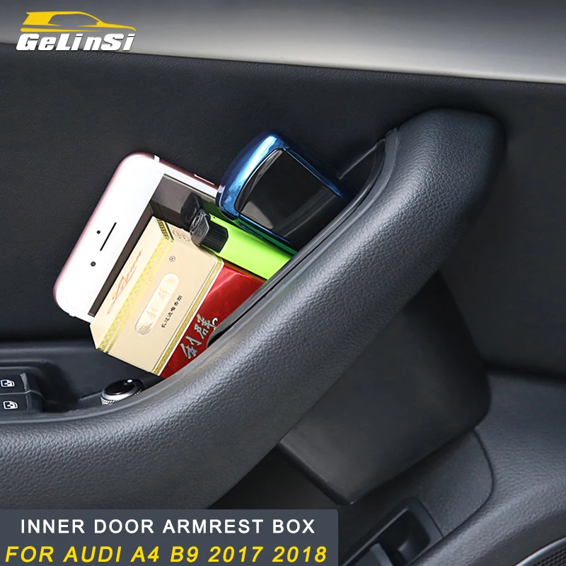 Gelinsi для Audi A4 A5 S4 S5 B9 Автомобильный Дверной ящик для хранения, чехол для подлокотника двери, аксессуары для интерьера