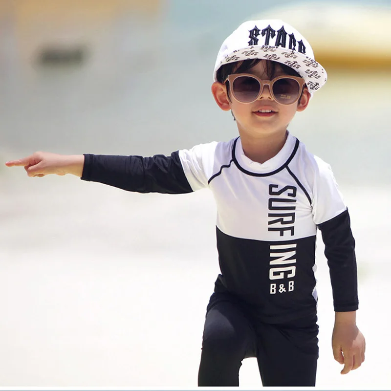 Children Swimwear Children's Long Sleeve Split Swimsuit