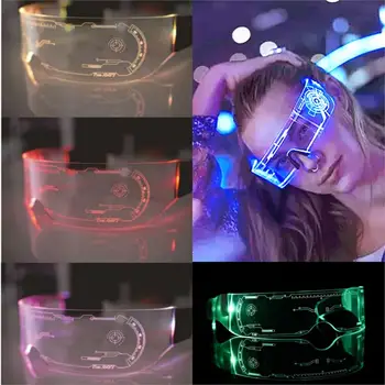 

Led Flashing Punk Glasses Cool Technology Sense Windproof Goggles Night Vision Cycling Glasses