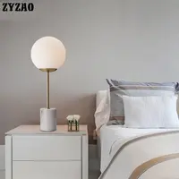 Postmodern Simple Marble Base Table Lamp Nordic Living Room Home Deco Glass Ball Desk Lamp Bedroom Bedside Lamp Simple Tafellamp 2