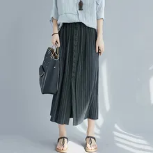 EFINNY женская Свободная Повседневная плиссированная юбка на пуговицах винтажные юбки длинные с высокой талией