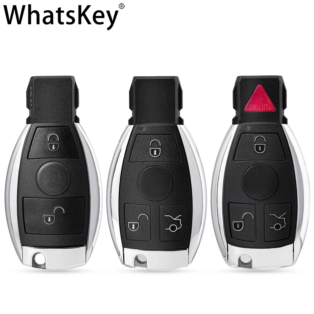 WHATSKEY KEYLESS ENTRY SMART REMOTE KEY SHELL 2 BATTERY HOLDER FOR MERCEDES BENZ C E S CLASS W211 W210 W204 W205 W212 GLK GLA