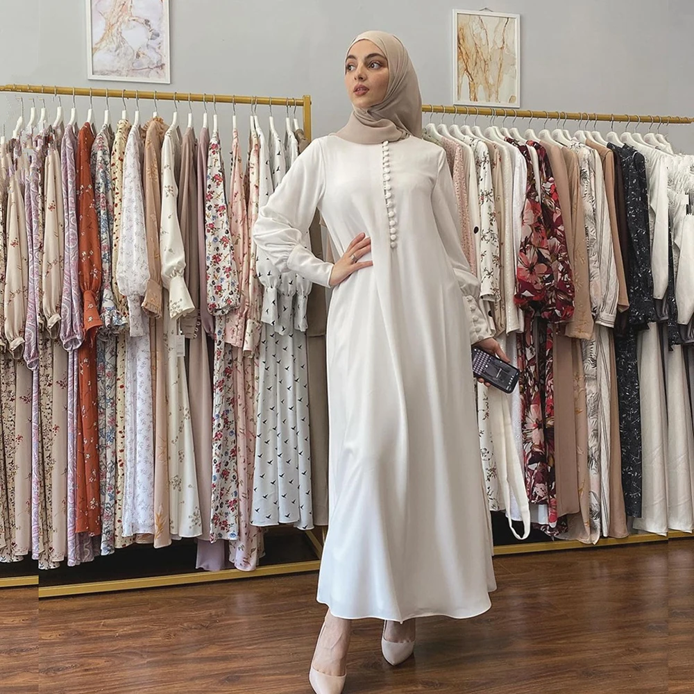 Eid şifon Abaya Dubai türkiye İslam arapça müslüman uzun başörtüsü zarif  mütevazı elbise Robe Longue elbiseler Vestido Longo - AliExpress
