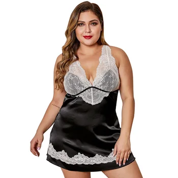 

Sexy Lingerie Porno Backless Underwear Women Babydoll Pajamas Dress Mini Halter Nightwear Plus Size Sexy Lace Temptation DT2086