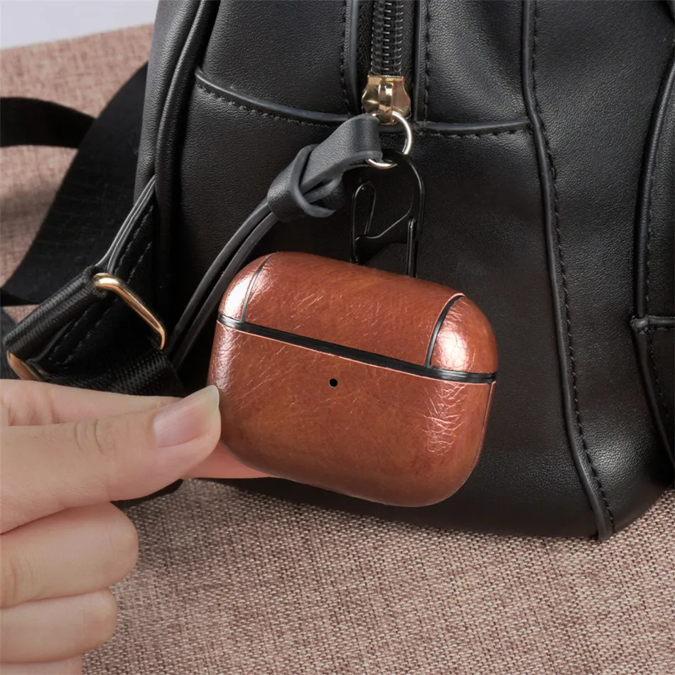 KJOEW для Airpods Pro Чехол чистый цвет кожа с кнопкой PC чехол для airpods 3 pro защитный чехол для бизнес аксессуаров