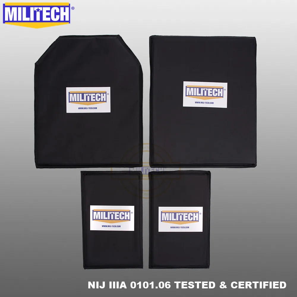 MILITECH Aramid баллистическая панель пуленепробиваемая пластина бронежилет мягкая Броня NIJ уровень IIIA 3A 11x14 STC& SC и 6x10 две пары