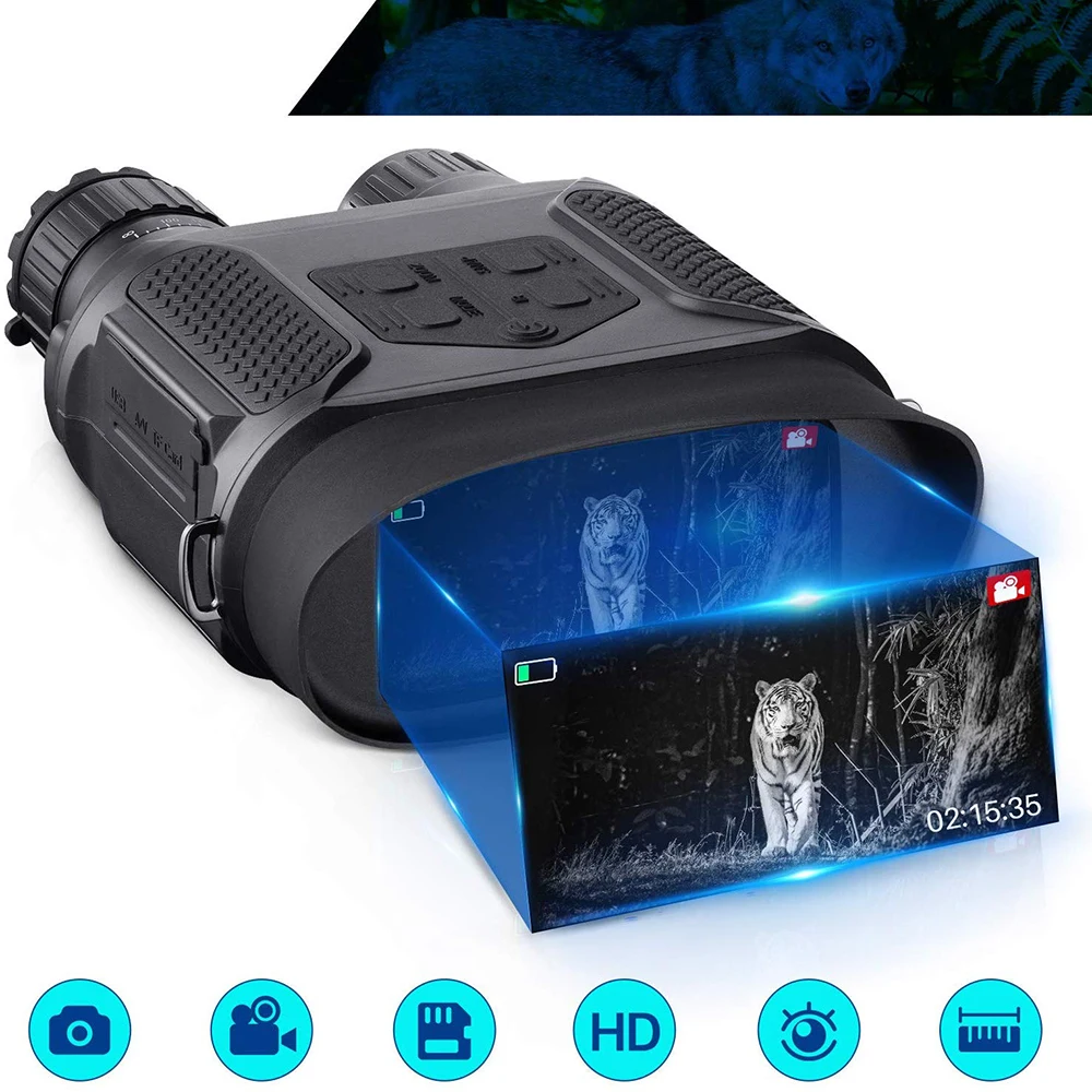 7X31 Infrared HD Digital Night Vision Goggles Camera Binoculars Take Photo Video in Full Darkness NV400B Widescreen for Hunting