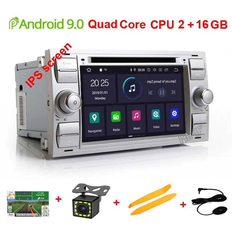 DSP ips Android 9,0 2 din автомобильный DVD для Ford Mondeo S-max Focus C-MAX Galaxy Fiesta transit Fusion подключение мультимедийного Проигрывателя - Цвет: 2G RAM 16G ROM