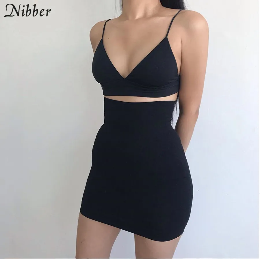 Черные сексуальные мини юбки NIBBER Женская облегающая юбка с высокой талией модные