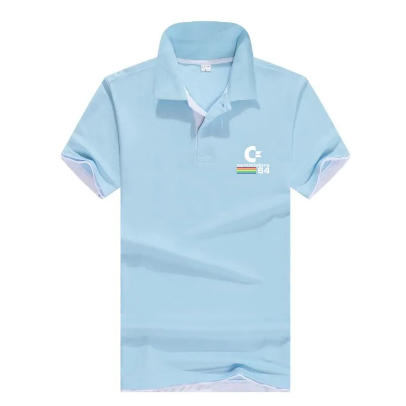 Skyblue-White Дышащая мужская деловая Повседневная рубашка поло для мужчин, брендовые Дизайнерские мужские летние рубашки поло с коротким рукавом, трикотажная одежда golft - Цвет: Skyblue-White