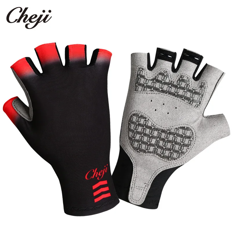 CHEJI Gel Pad Anti-skid Shockproof Bicycle Gloves Half Finger Breathable MTB Road Bike Glove Moisture Wicking Cycling Gloves