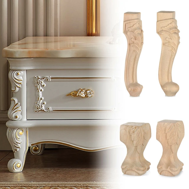 Acquista Accessori in stile europeo Gambe per mobili Piedini per sedili in  legno intagliato vintage Decorazioni per la casa