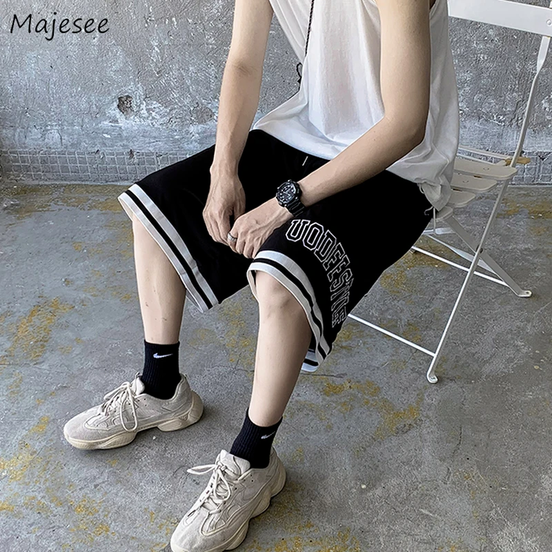 best men's casual shorts Men Casual Shorts Letter Printed Young Summer Breathable Running Drawstring Knee-length Trousers Harajuku Basketball Ulzzang BF casual shorts for men