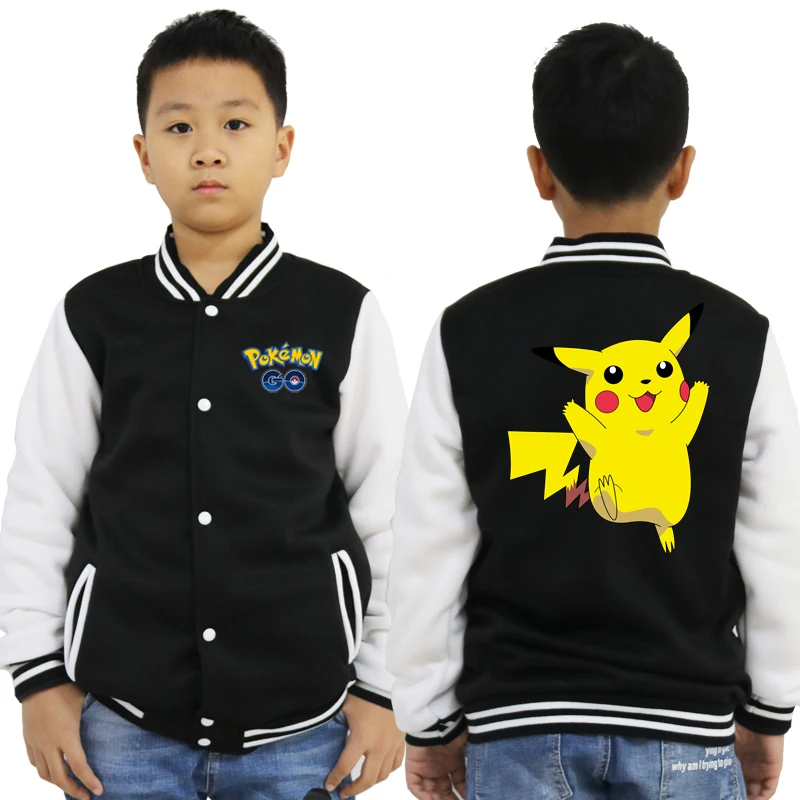 baseball jacket 9 Куртка для мальчиков с принтом «Pokemon Pikachu Go»; зимнее пальто для маленьких девочек; бейсбольная куртка для маленьких детей; спортивная одежда; ветрозащитная одежда для маленьких мальчиков - Цвет: baseball jacket 9