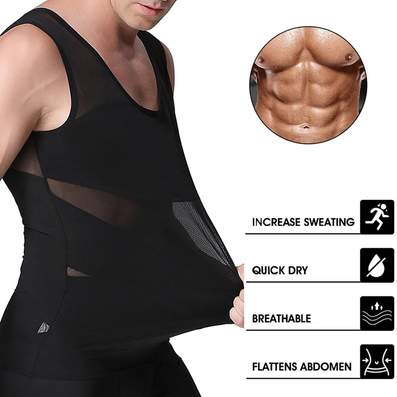 Iyunyi Men Compression Tank Top  Chest Compression Shirts Men