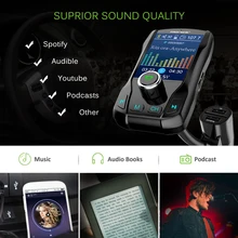Car Bluetooth 5.0 FM Transmitter for Car with EDR in-Car FM Transmitter 20-20k MHZ Radio Adapter Dual USB Ports