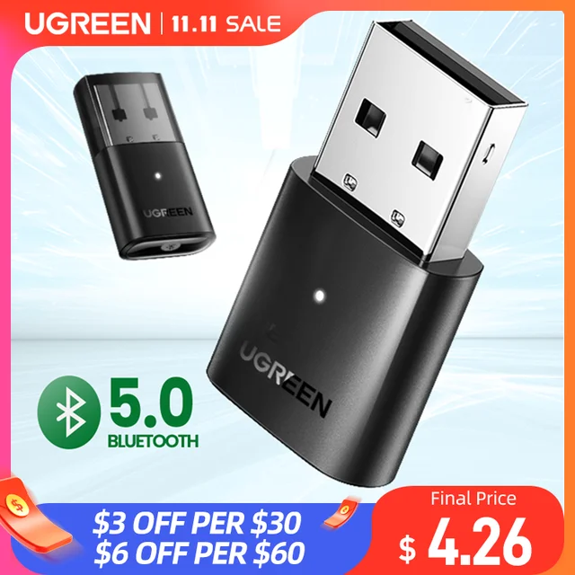 UGREEN USB Bluetooth 5.0 Dongle Adapter 4.0 for PC Speaker Wireless Mouse Music Audio Receiver Transmitter aptx Bluetooth 5.0 1