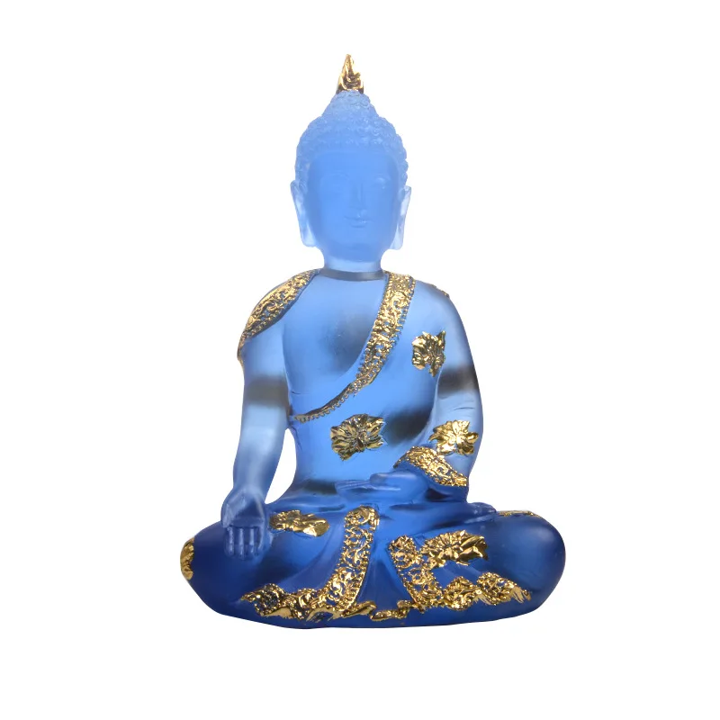 

Handmade Resin Crafts Gift Transparent Buddha Statue Lucky Feng Shui Decoration Yoga Zen Home Buddhism Ornaments Furnishings