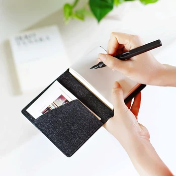 

Mini Pocket Notebook Memo Pad Wool felt Note Book Stationery Gift Traveler Journal Stationery To Do List Tear Checklist Note Pad