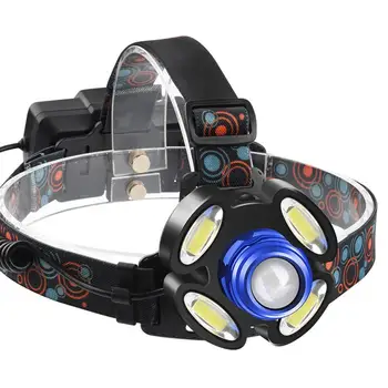 

Waterproof 50000LM T6+4 COB Led Headlamp 4 Modes Super Bright Flashlight LED Headlamp Rechargeable T6 LED Outdoor Light