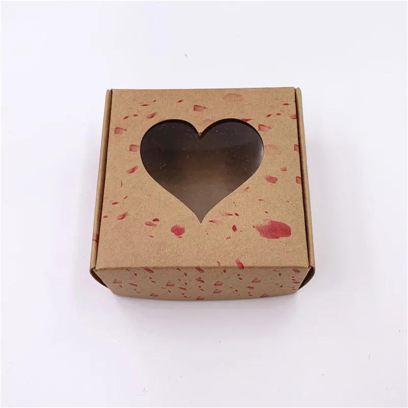 5pcs Transparent PVC Window Soap Boxes Kraft Paper Box Jewelry Gift Packaging Box Wedding Favors Candy Box - Цвет: c31