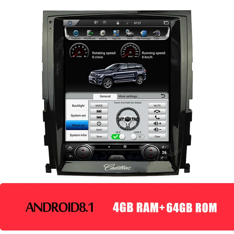 KiriNavi вертикальный экран Tesla style 1 Din Android 8,1 10," Автомобильный dvd-плеер для Cadillac Escalade SLS gps навигация автомобильное радио - Цвет: android car radio