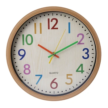 

Cute Wall Clock Silent Non-ticking Colorful Number Children's Bedroom Decoration
